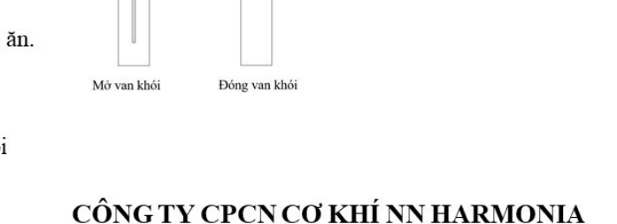 Van điều tiết ống khói lò Pantina ở vị trí mở và đóng