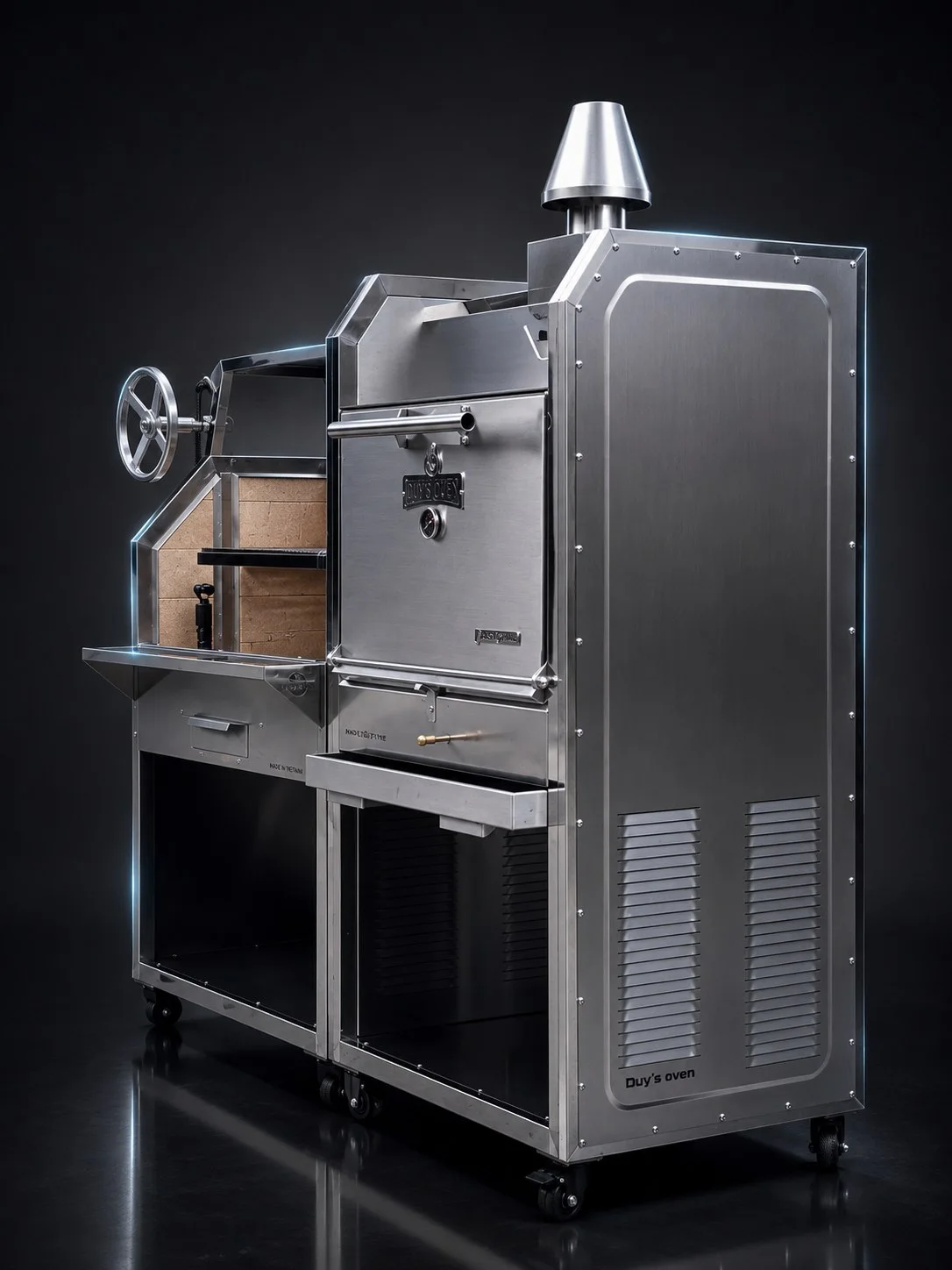Lò nướng than Argentina Grill kết hợp lò xông khói inox