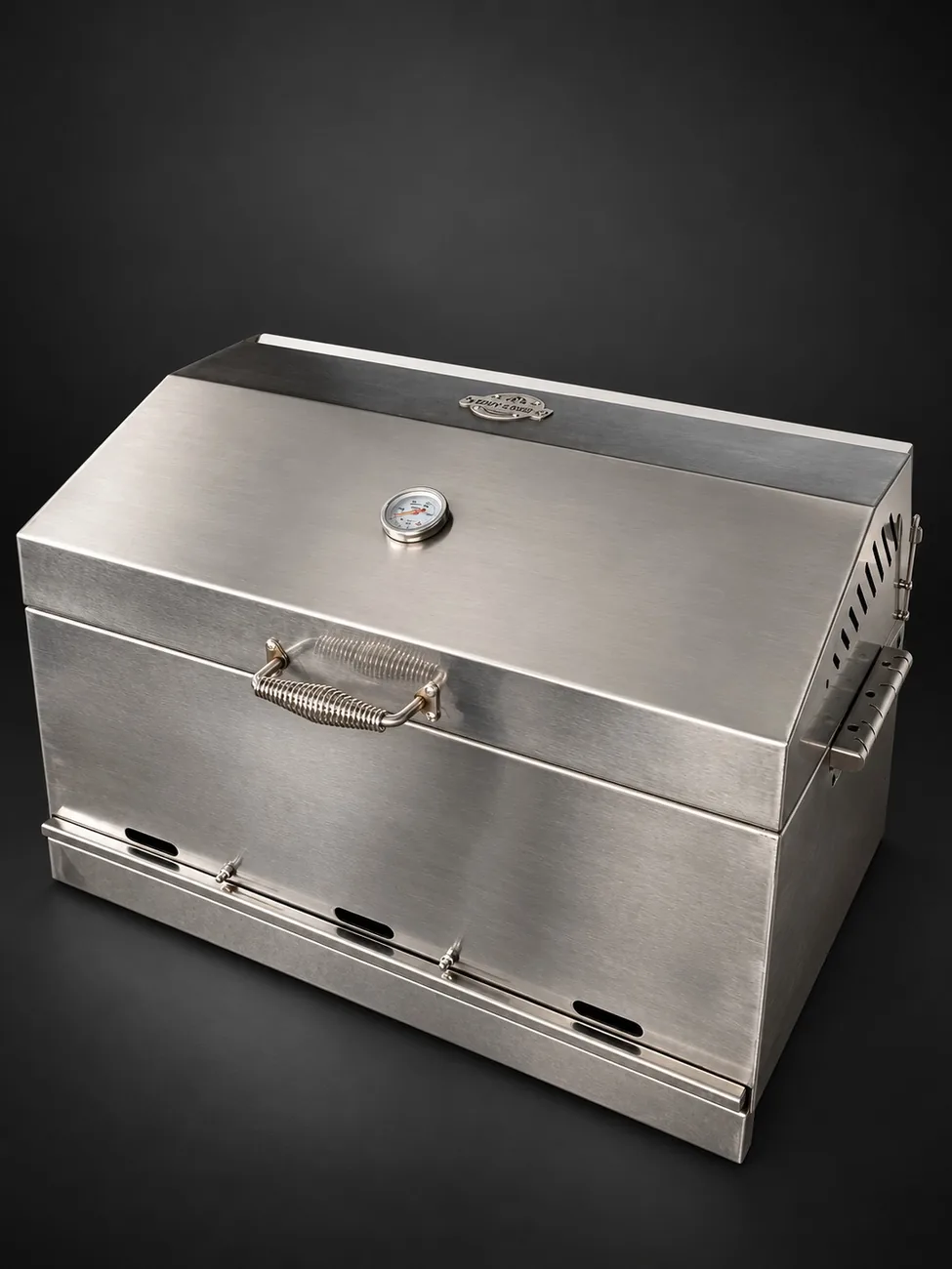 Lò nướng than âm bàn Duy's Oven 845 đóng nắp, thân inox, đồng hồ nhiệt trên nắp