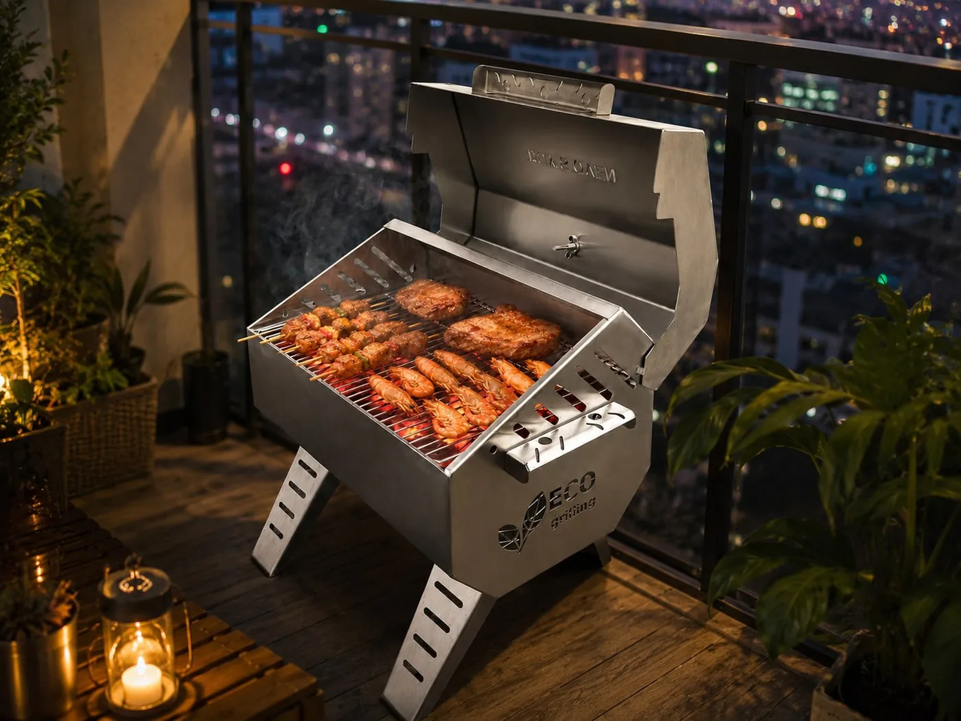 Lò Eco Inox trên ban công căn hộ thành phố