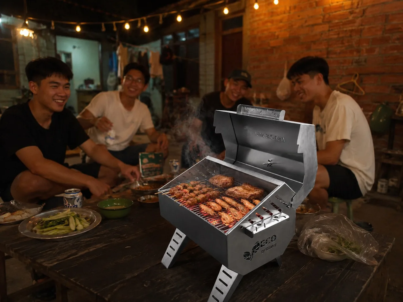 Lò Eco Inox bữa nướng ở khu nhà trọ