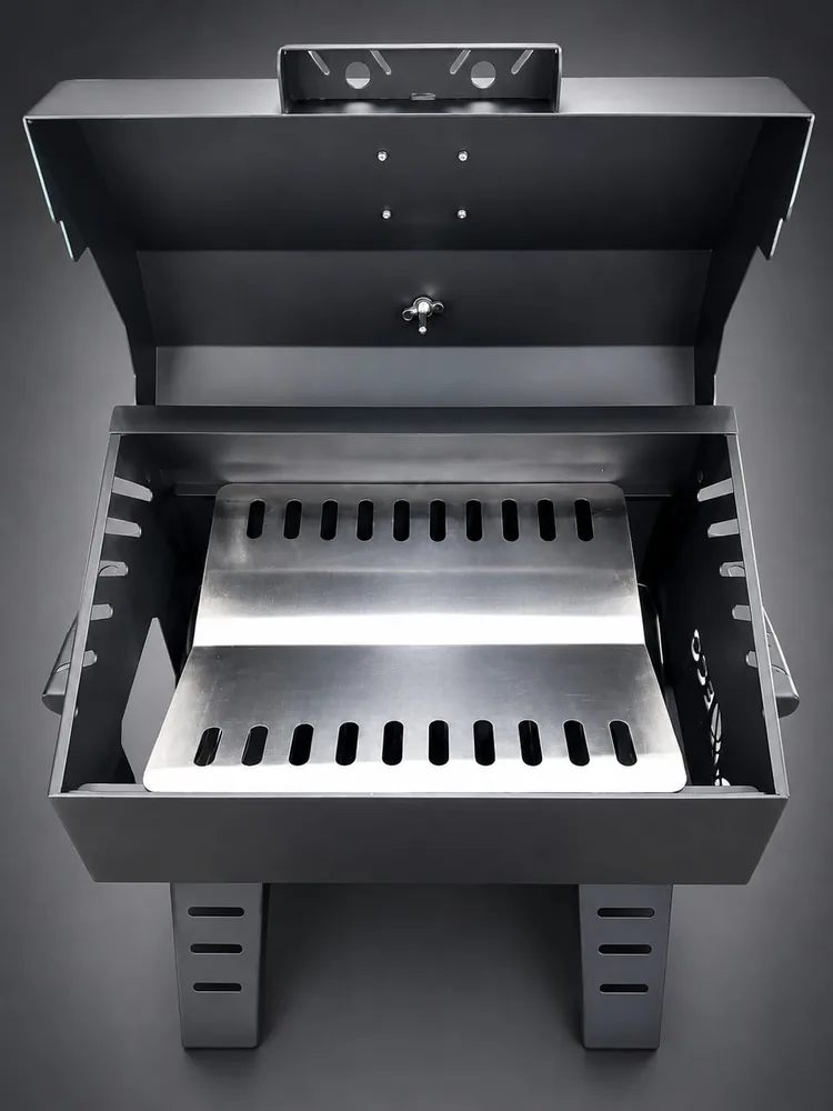 Vỉ tách dầu inox đục khe, gờ gập chữ V cho mỡ trượt ra rìa