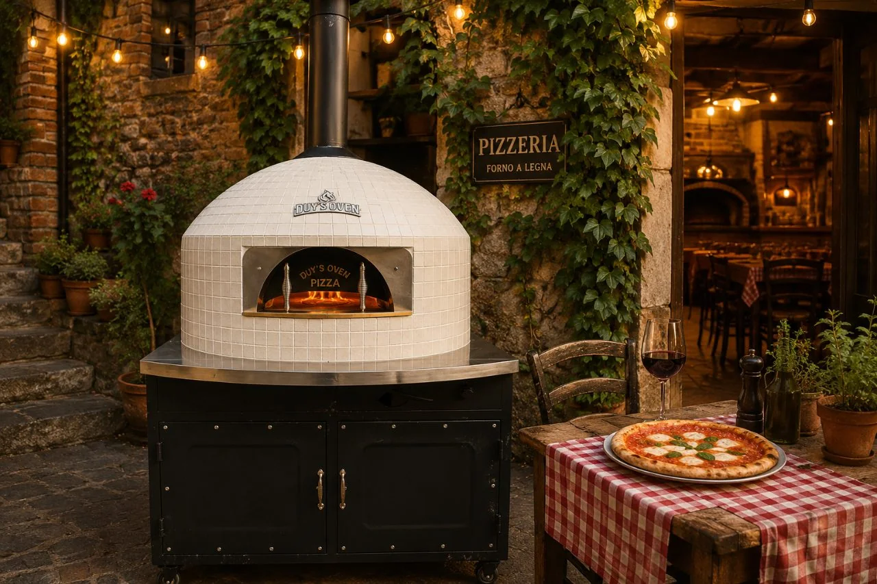Lò pizza trong sân pizzeria kiểu Ý