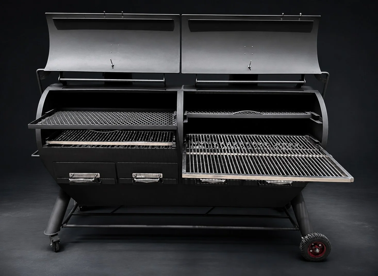 Hai tầng vỉ inox bên trong lò tách khói 2 khoang